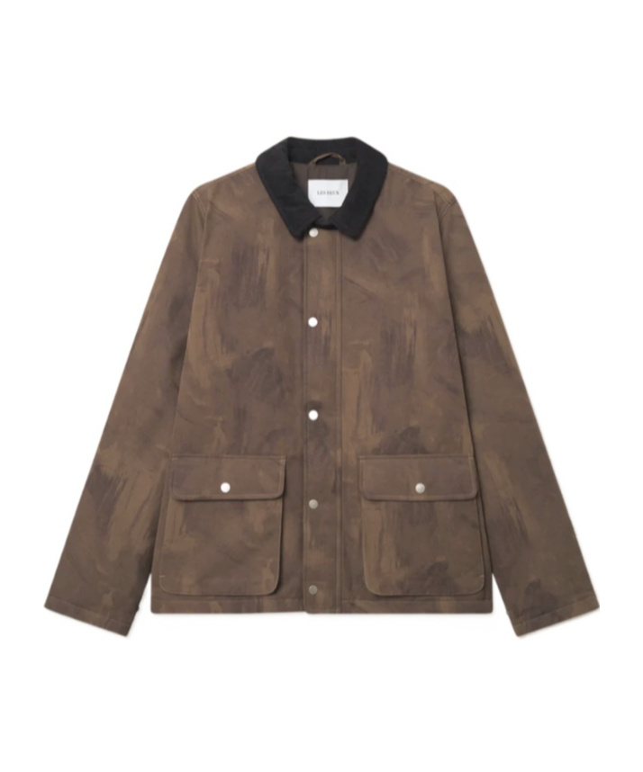 Les Deux Montana Aop Cotton Jacket In Brown