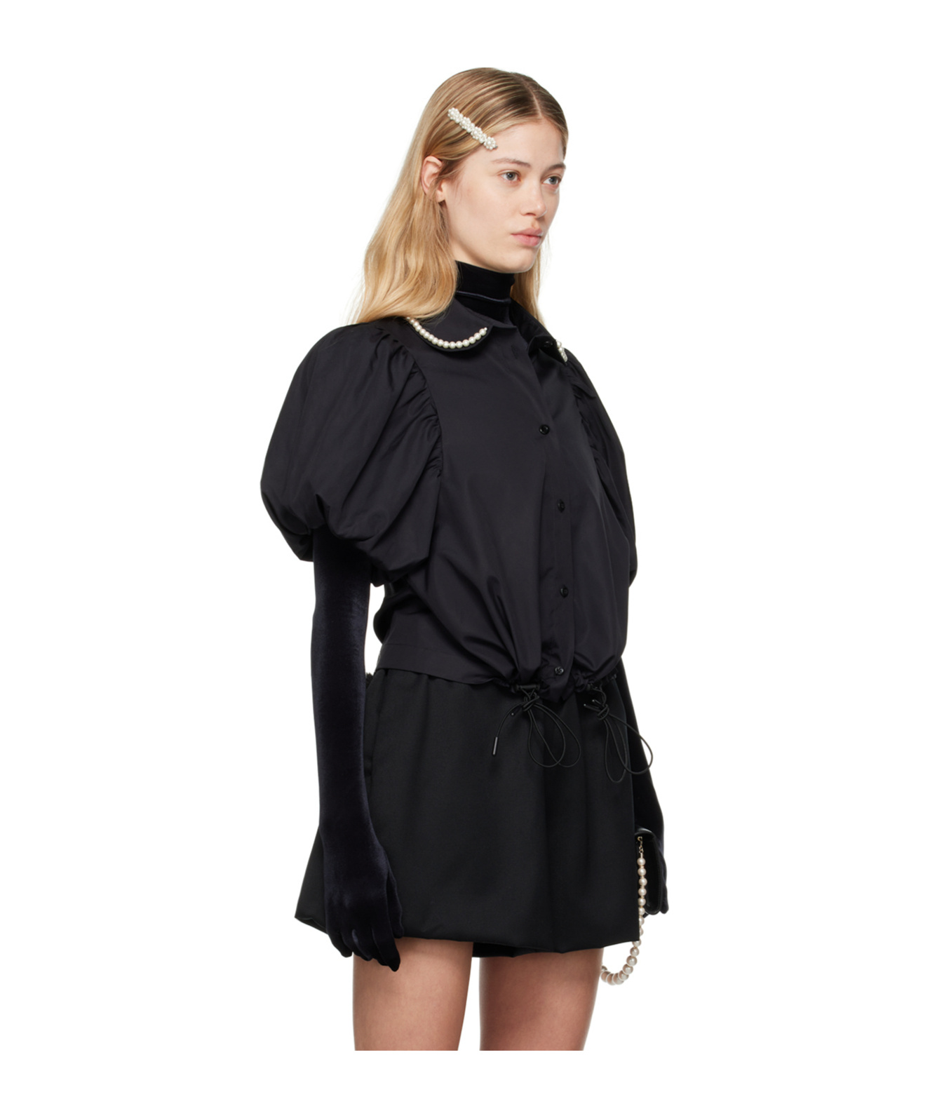 Simone Rocha Black Beaded Shirt In Black