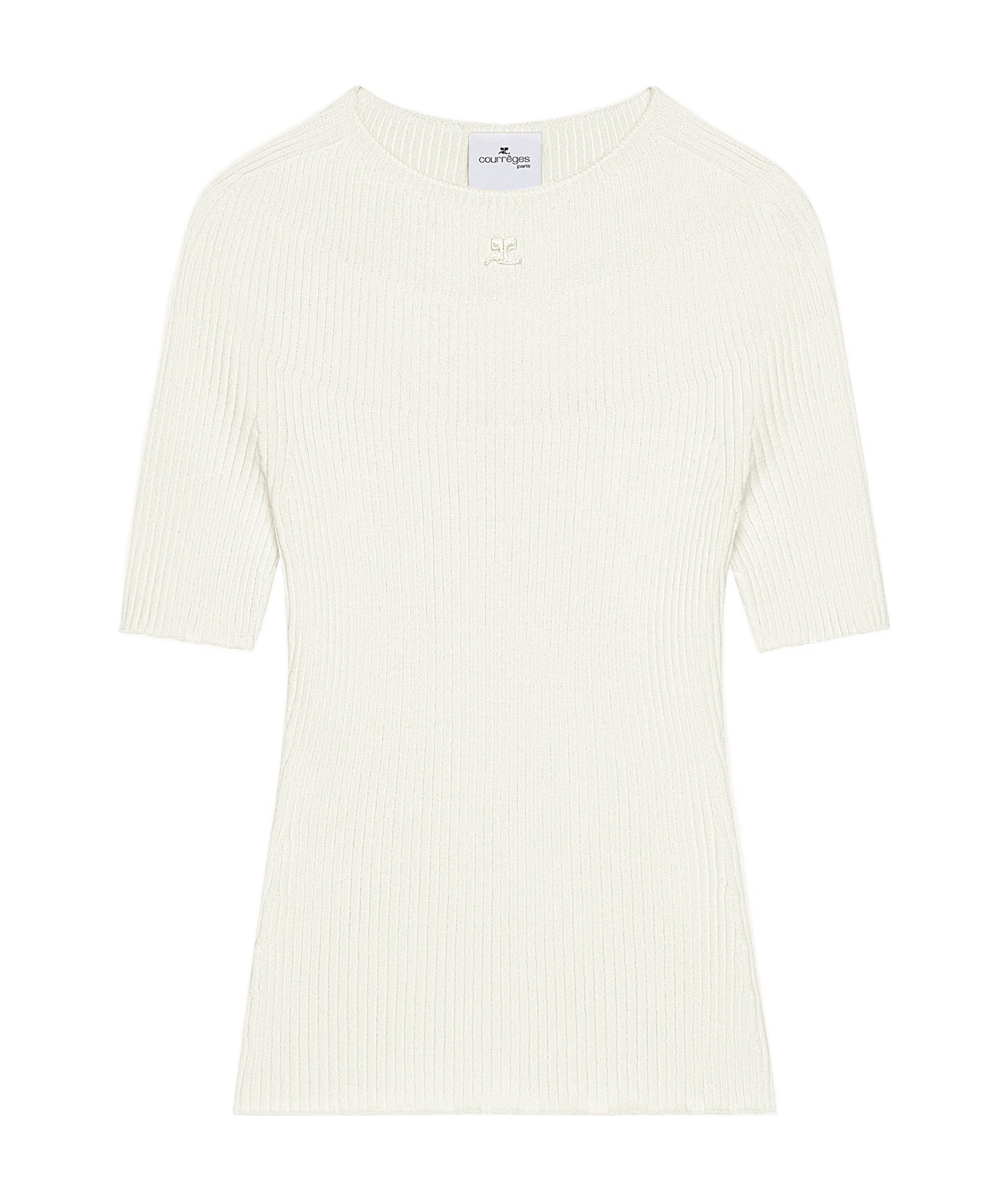 Courrèges Ribbed-knit Top In White