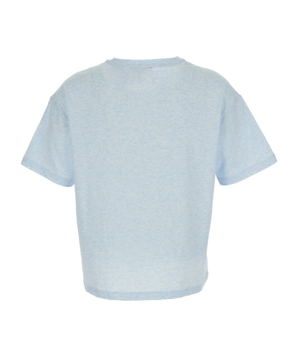 Apc A.p.c. Light-blue Round Neck T-shirt With Printed Logo In Cotton Woman In Green