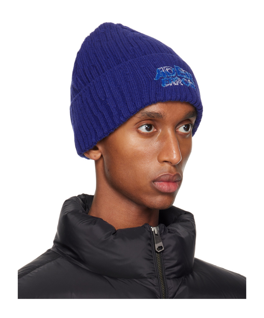 Ader Error Logo Embroidery Knitted Hat In Black