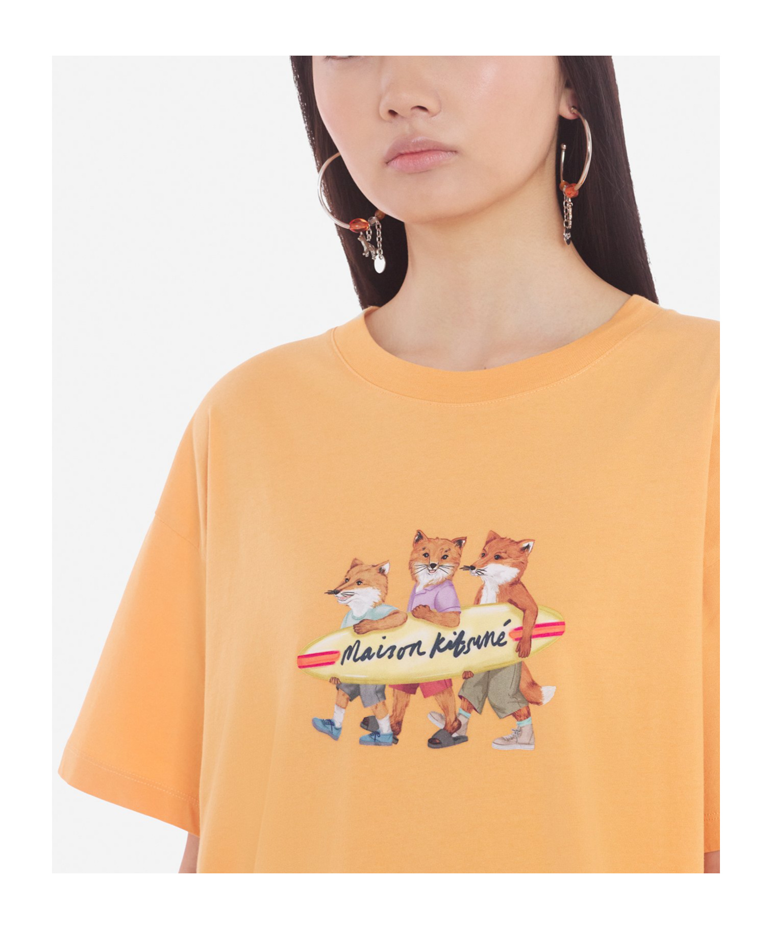 MAISON KITSUNÉ SURFING FOXES COTTON T-SHIRT