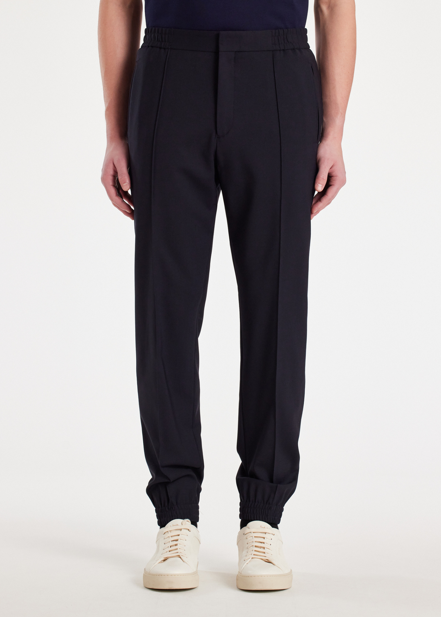 PAUL SMITH ELASTICATED-WAIST TAPERED TROUSERS