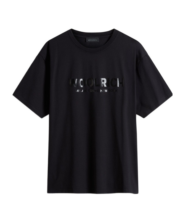 Woolrich Pure Cotton T-shirt With Logo By Todd Snyder In Black