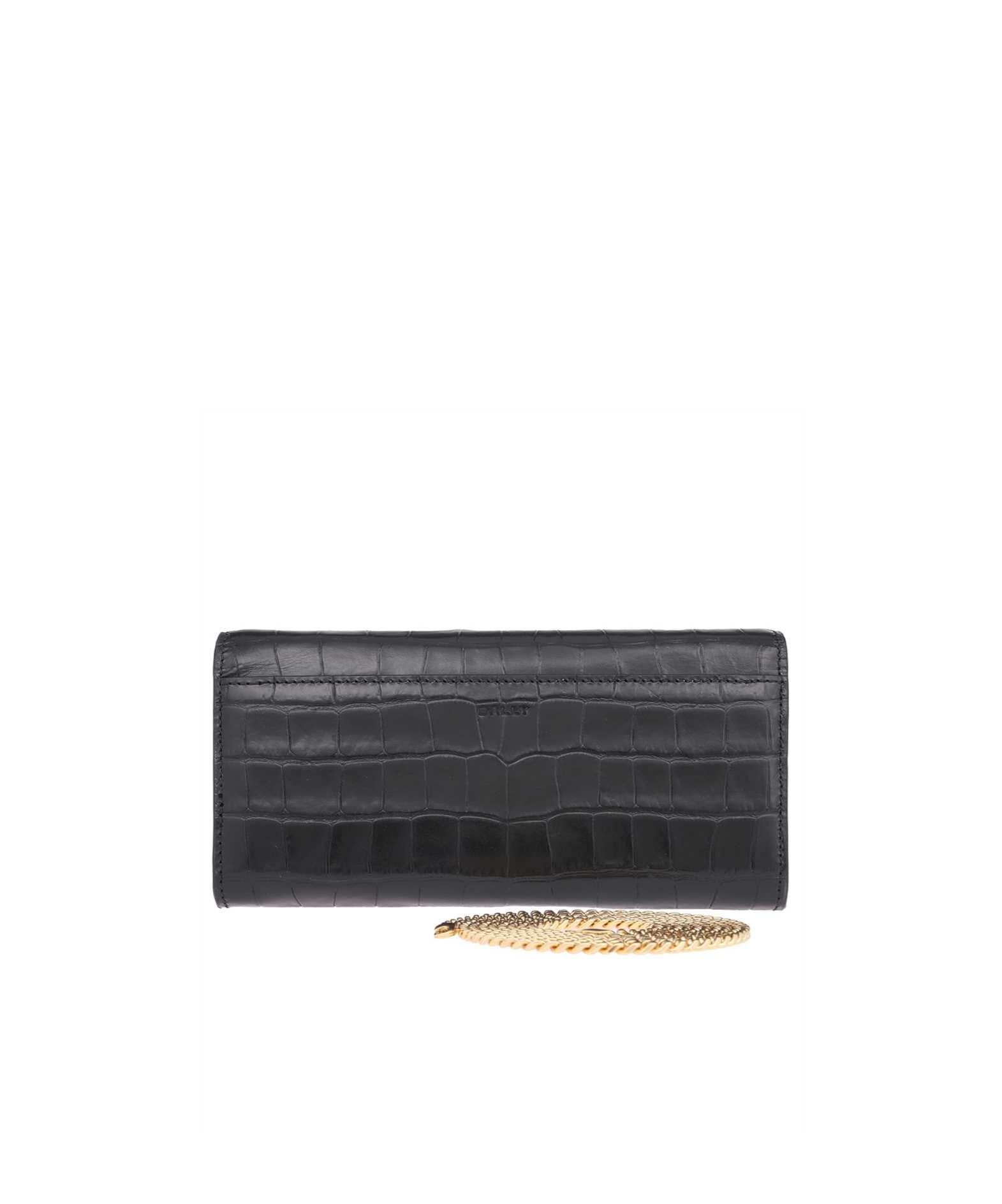 Shop Bally Crocodile-effect Leather Shoulder Bag In Black