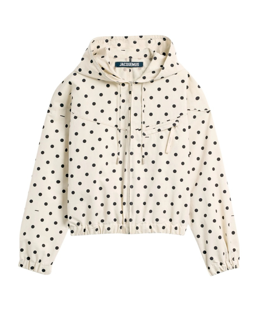 Jacquemus Bateau Polka Dot Windbreaker Jacket In White
