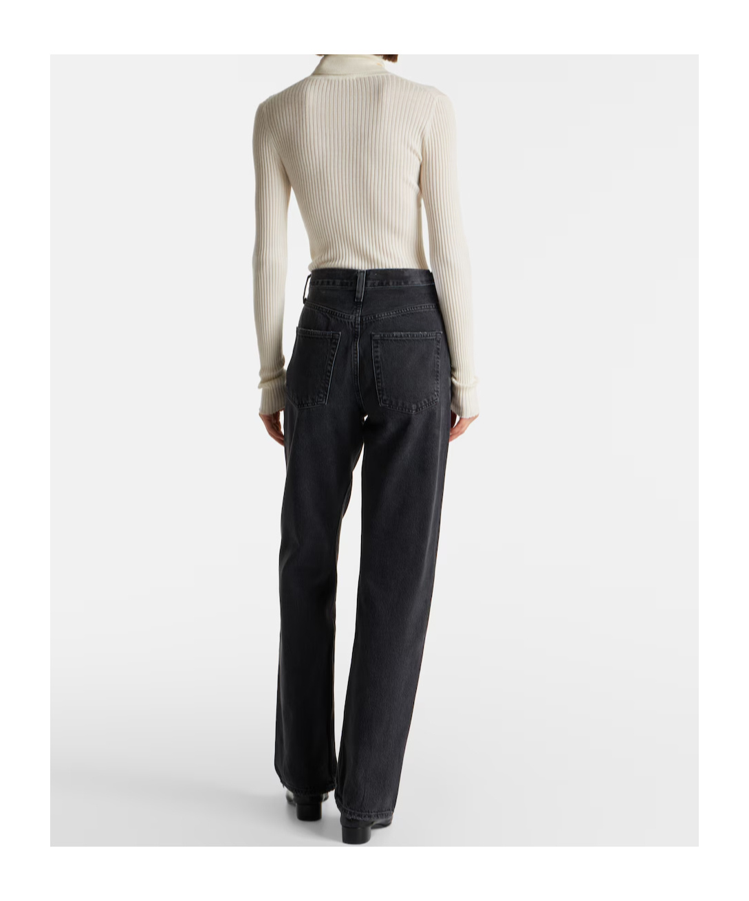 Agolde Kelly High-rise Straight-leg Denim Trousers In Black