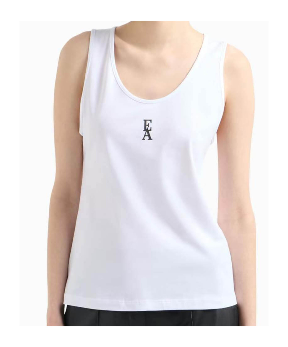 Shop Emporio Armani Raised-logo Tank Top In White