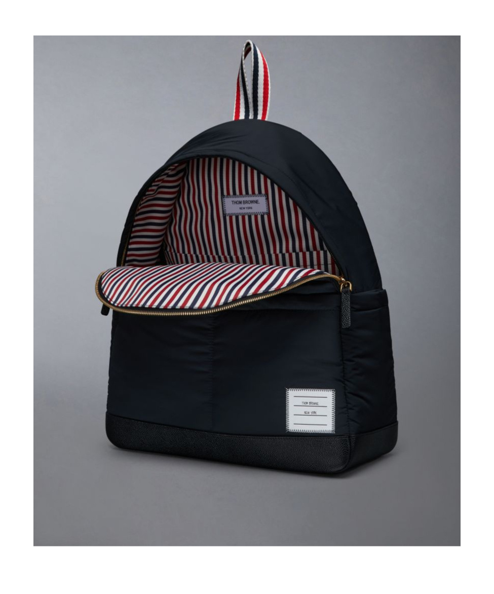 Thom Browne Black Poly Twill Multipocket Backpack In Black