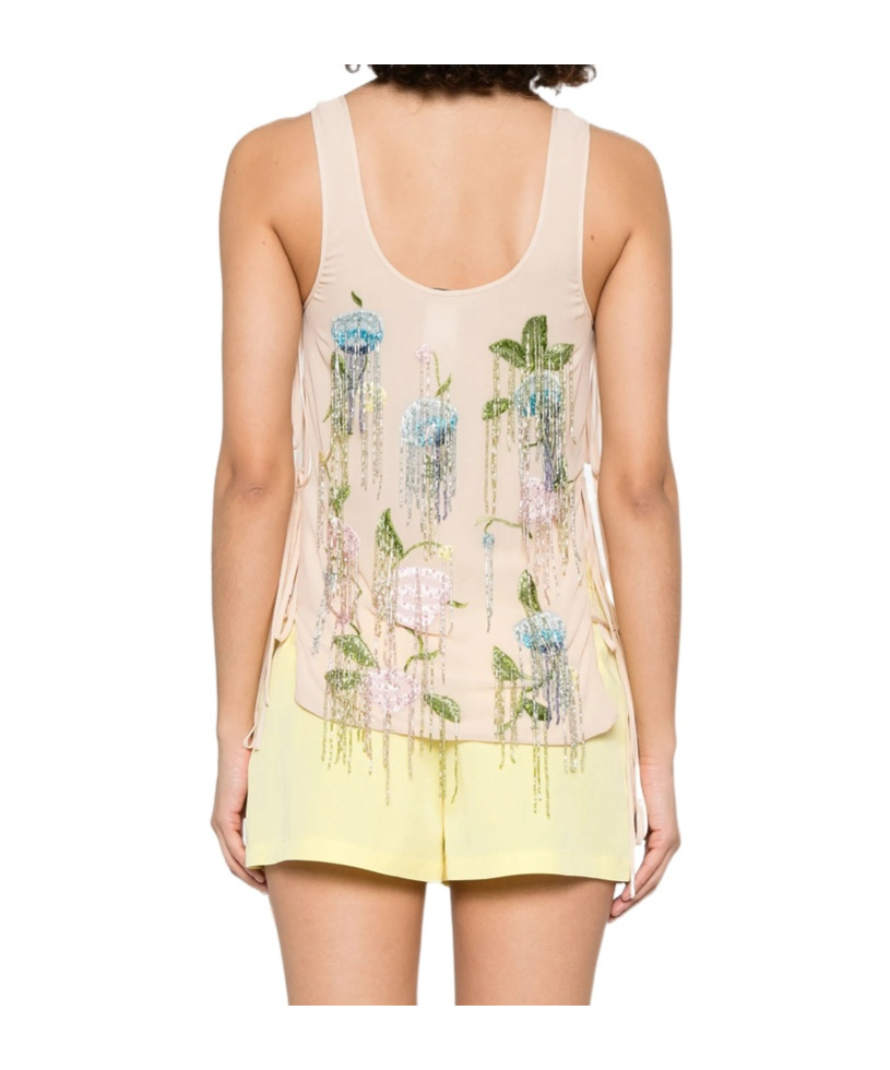 Blumarine Round-neck Vest In Nude
