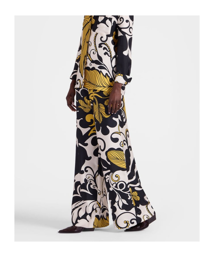 La Doublej Marea-print Palazzo Trousers In Multicolor
