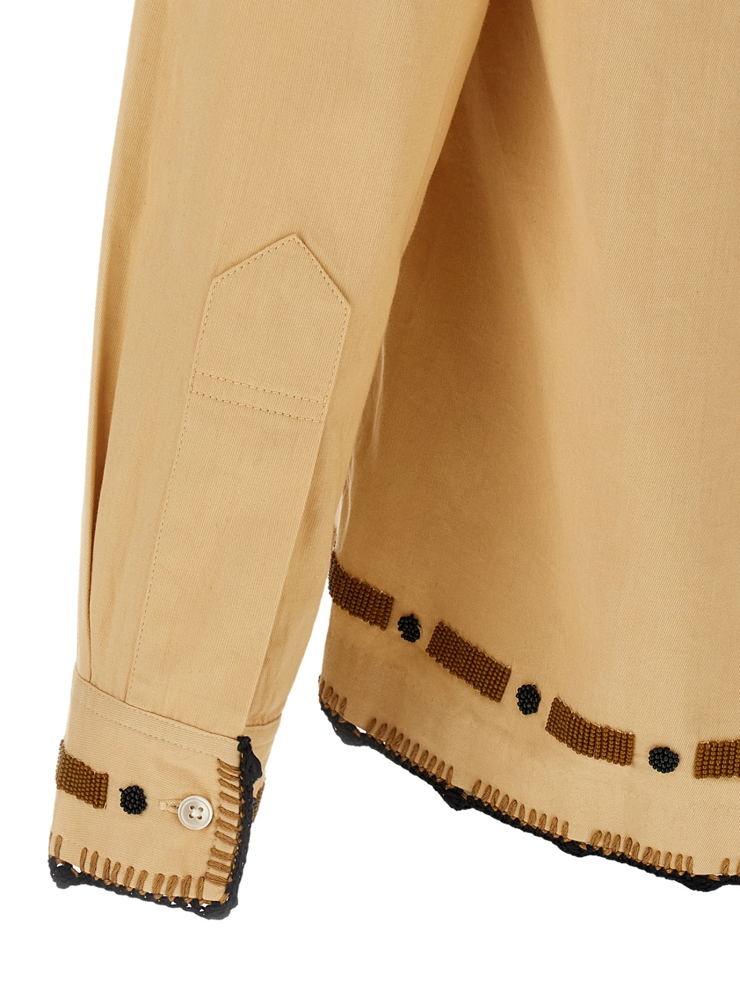 Bode Beige Beaded Ryegrass Shirt In Brown
