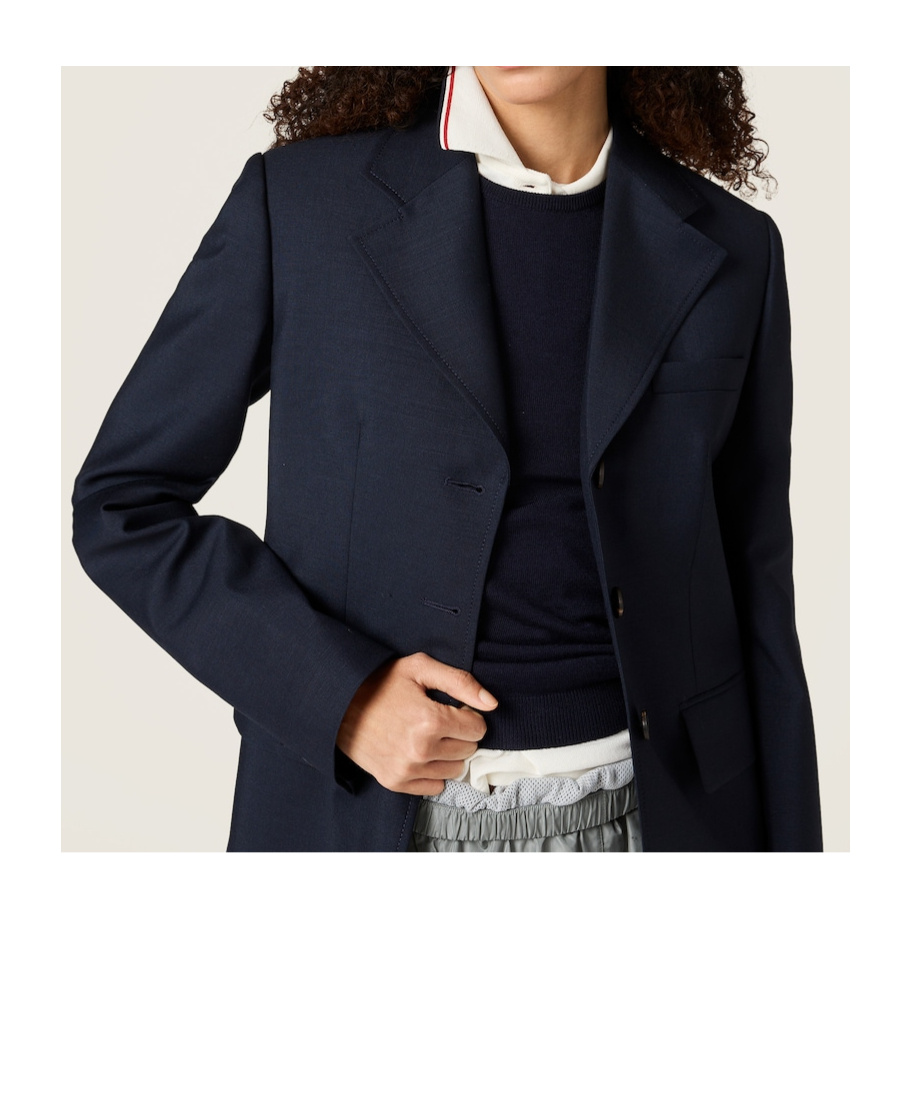 Miu Miu Single-breasted Wool Blazer In Black