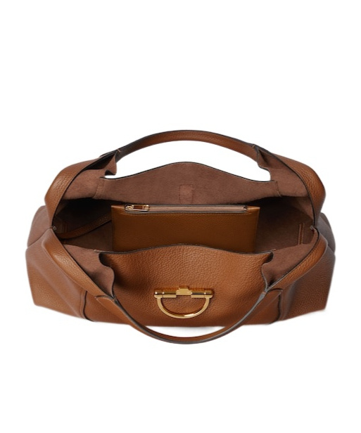 Gucci Softbit Large Leather Shoulder Bag In Brown