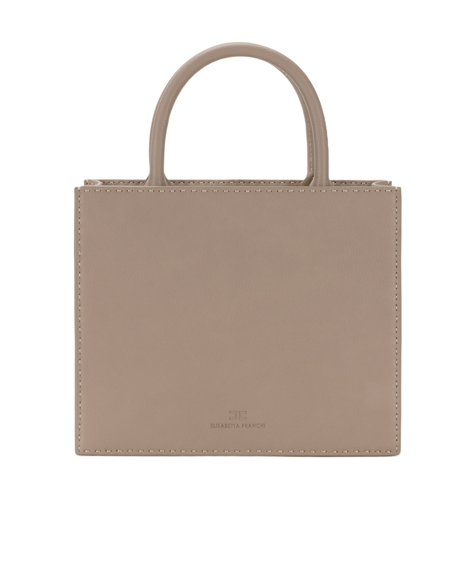 Shop Elisabetta Franchi Medium Franchi Tote Bag In Nude