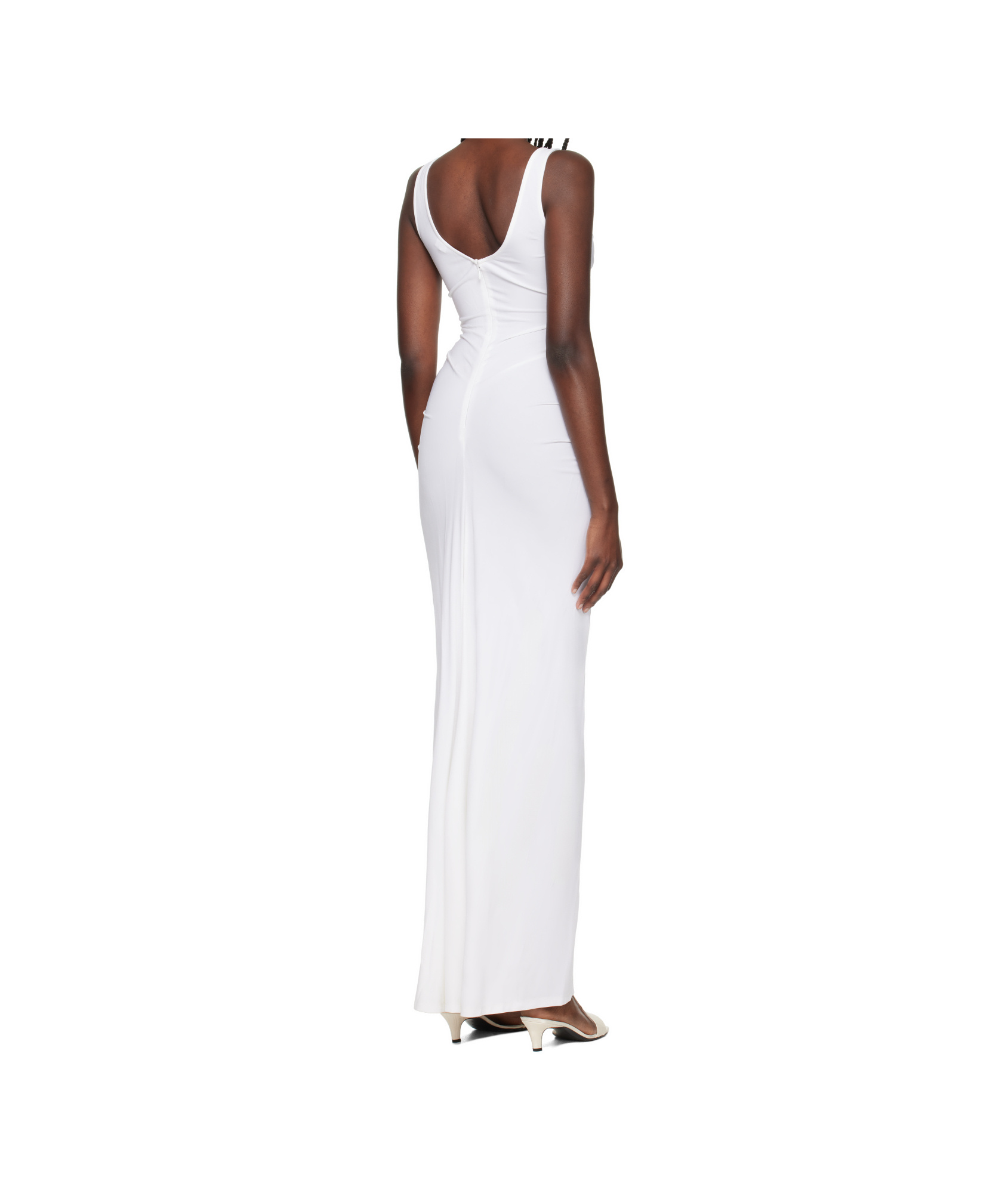 Christopher Esber White Salacia Jersey Drape Maxi Dress In White