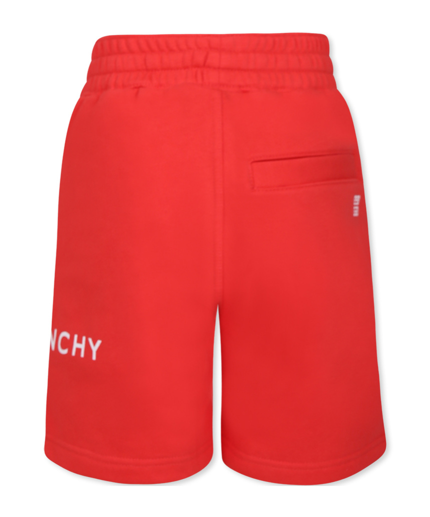 Givenchy Elastic Waist Shorts In Red