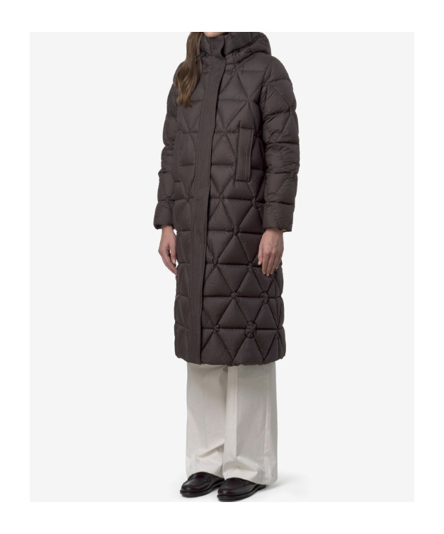 K-way Long-sleeved Down Jacket In Black