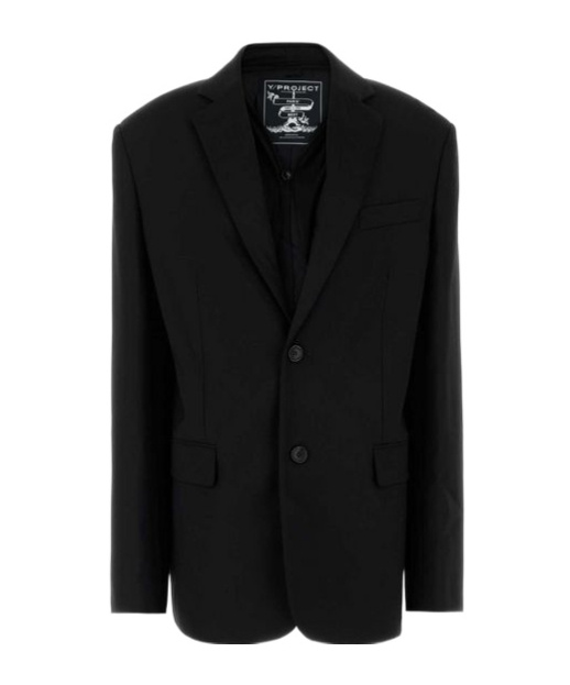 Y/project Y Project Women Black Stretch Jersey Oversize Blazer In Black