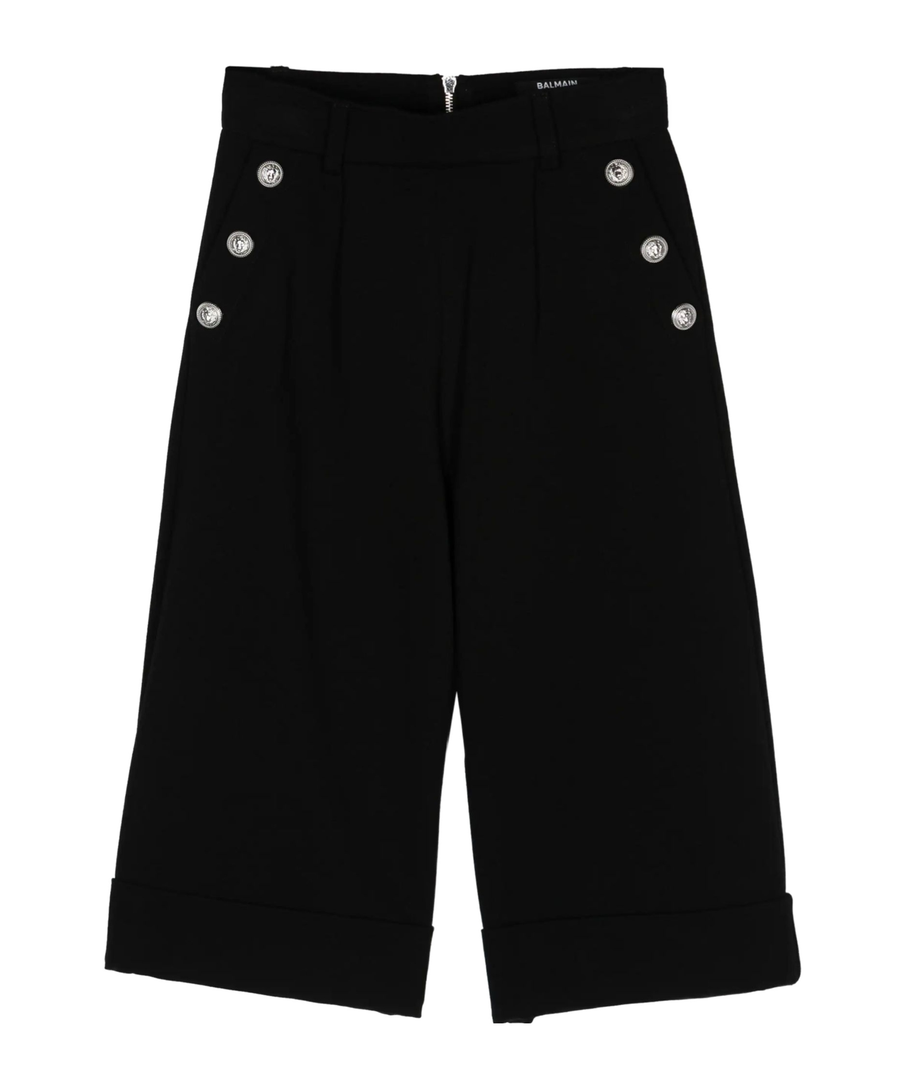 BALMAIN PLEAT-DETAIL WIDE-LEG TROUSERS