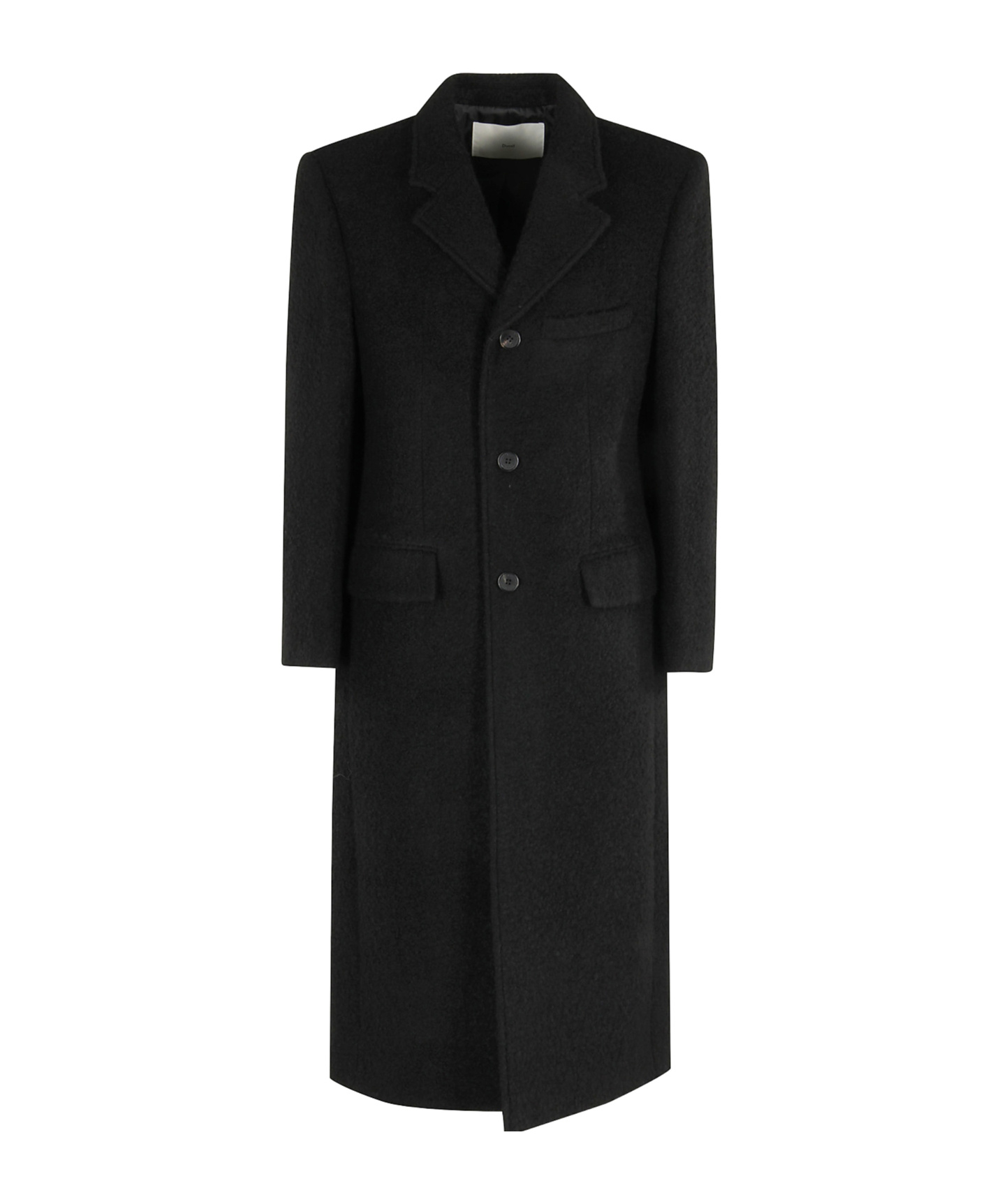 Dunst Unisex 2-way 3 Button Boucle Wool Coat In Black