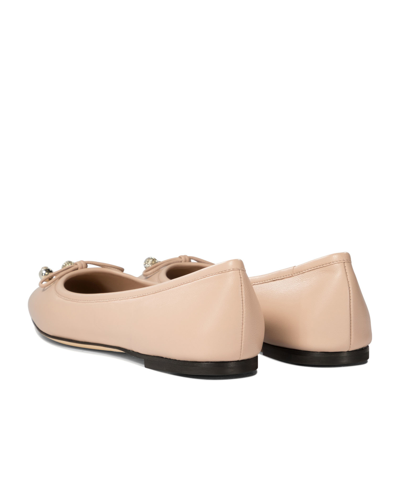 Jimmy Choo Elme Flat Leather Ballet Flats In Neutral
