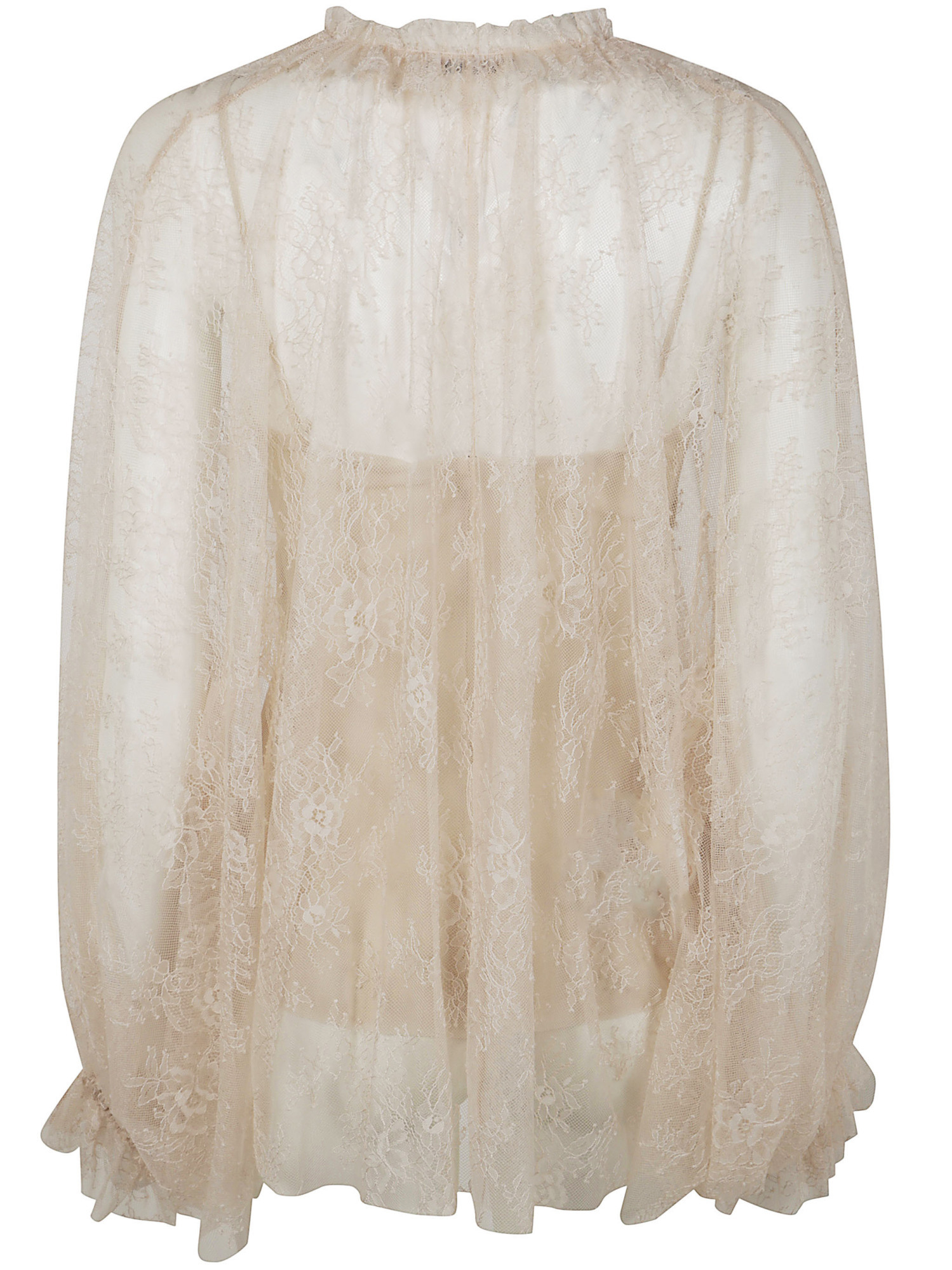 Philosophy Di Lorenzo Serafini Ruffle Detailed Lace Blouse In Neutral