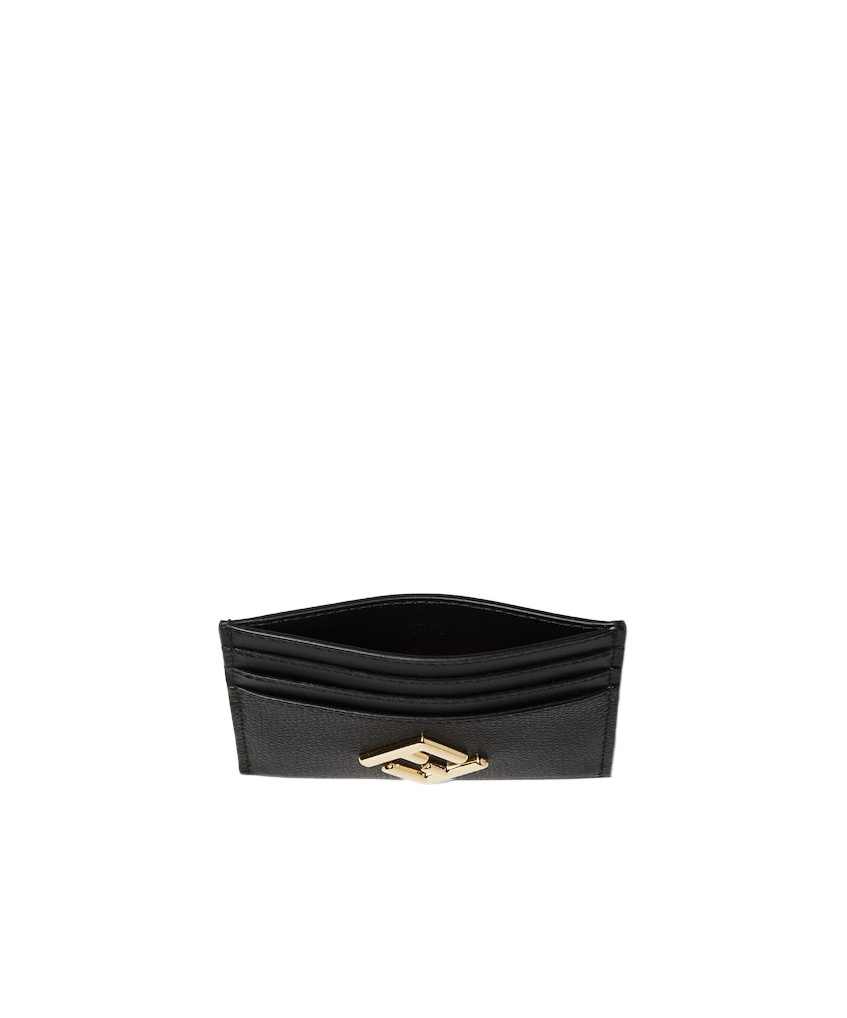 Fendi Ff Diamonds Open Top Card Case In Black