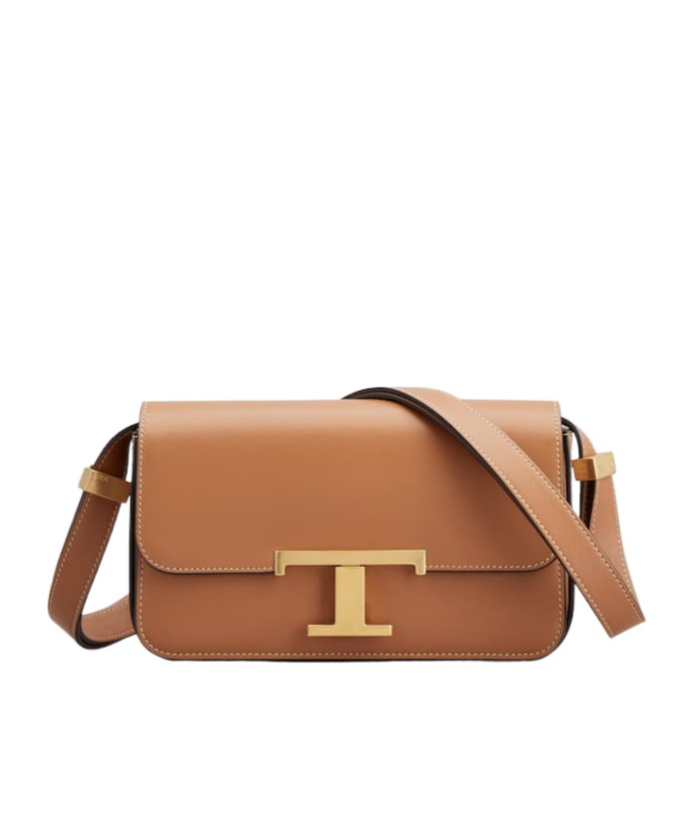 Shop Tod's Mini T Timeless Cross Body Bag In Brown