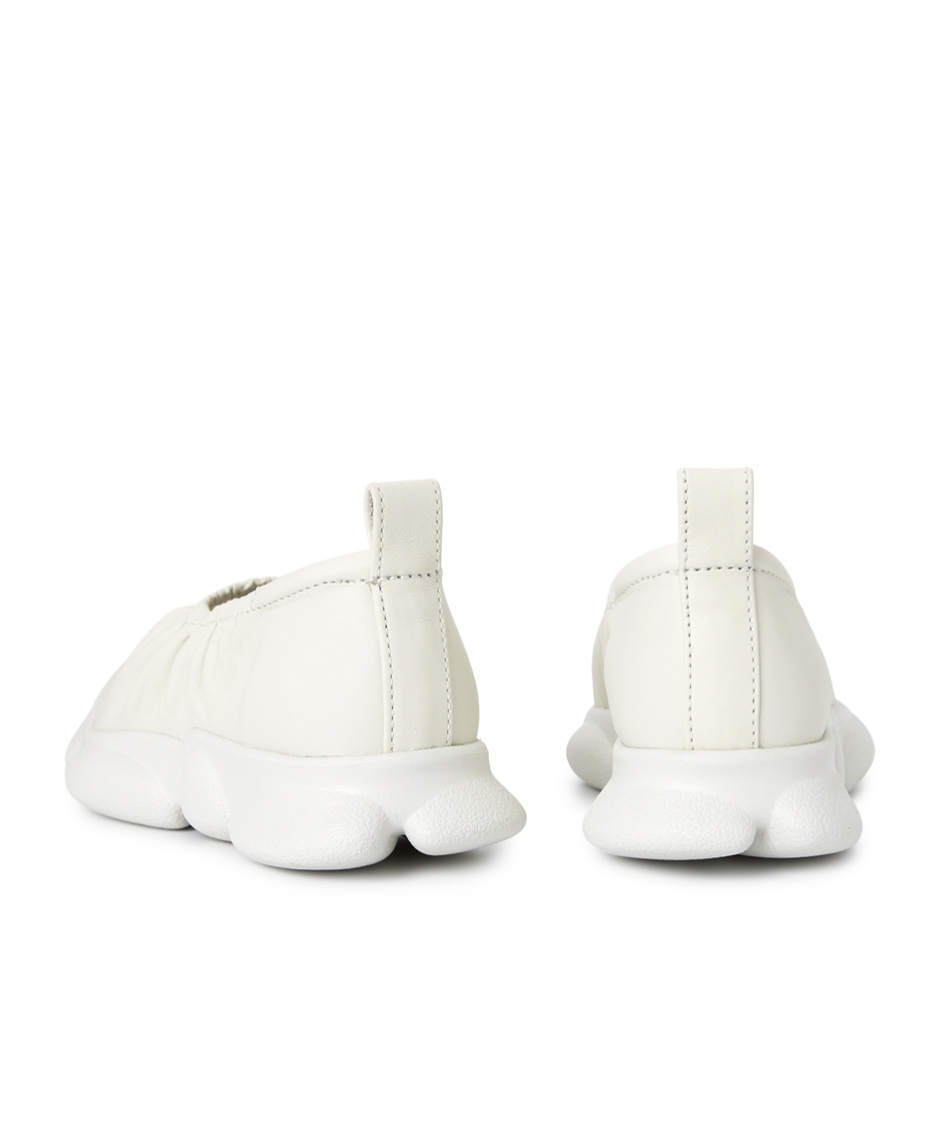 Camper Karst Leather Ballerina Shoes In White
