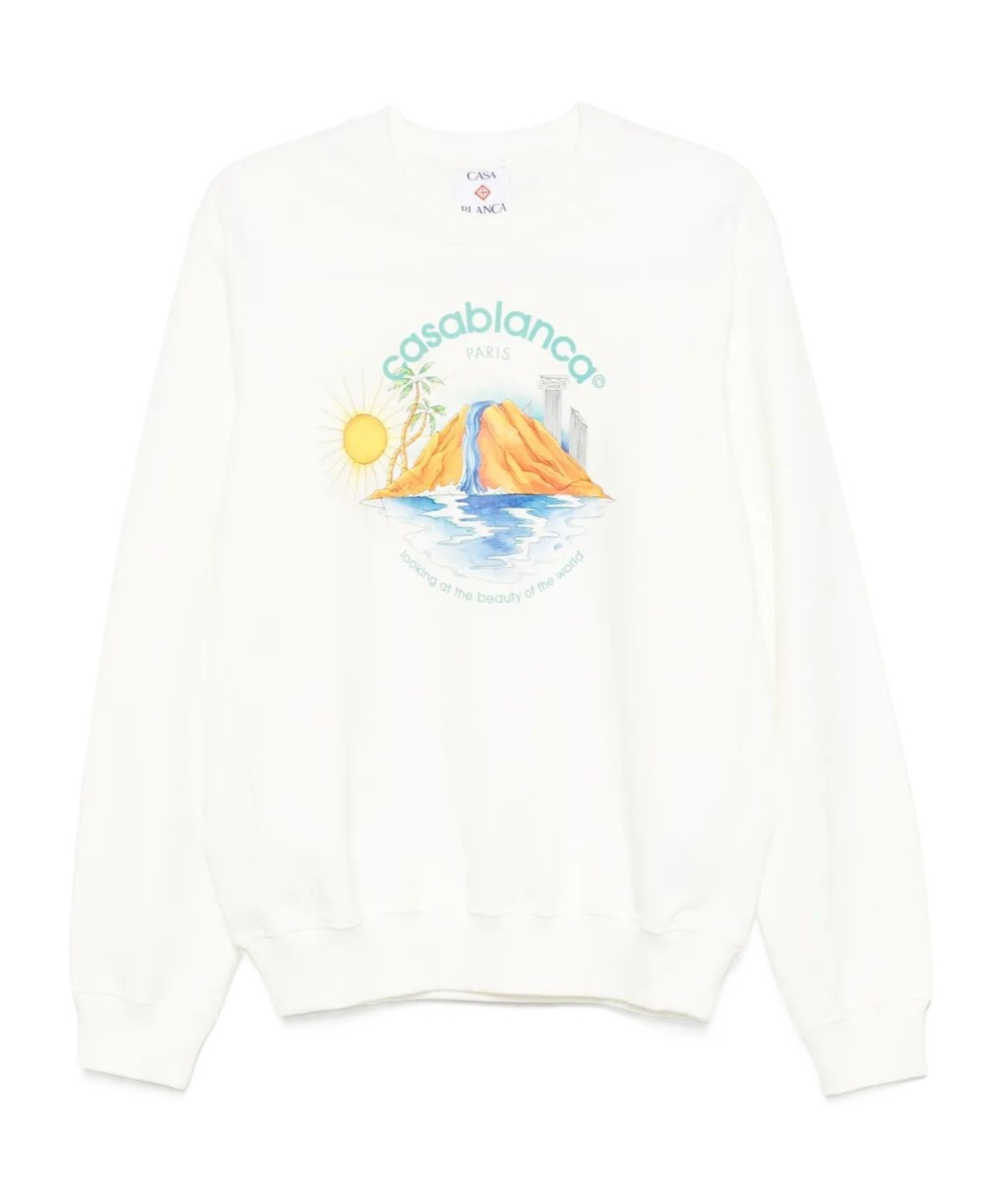 Casablanca Oasis Printed Sweatshirt In White
