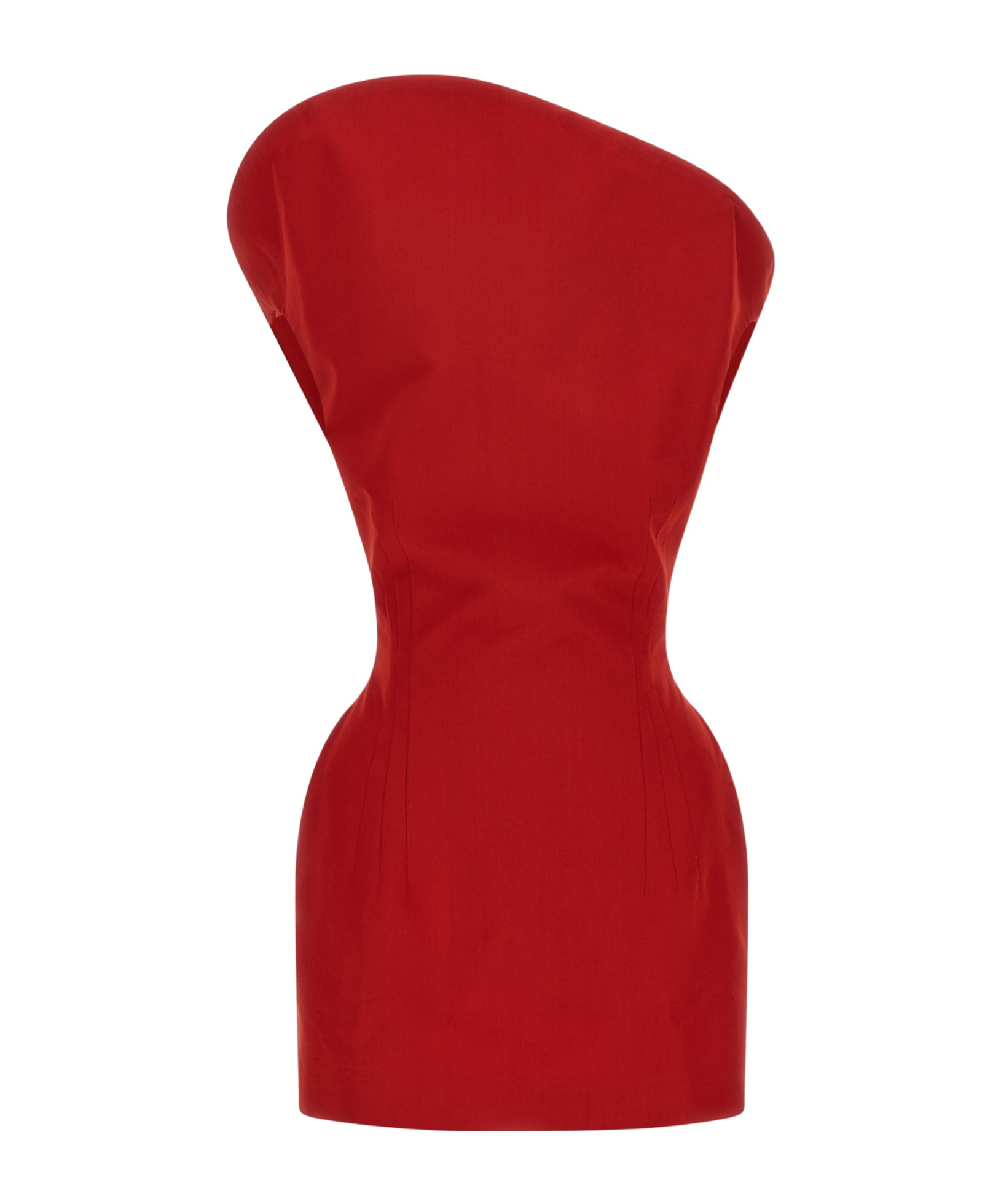 Magda Butrym Asymmetric Cotton-blend Minidress In Red