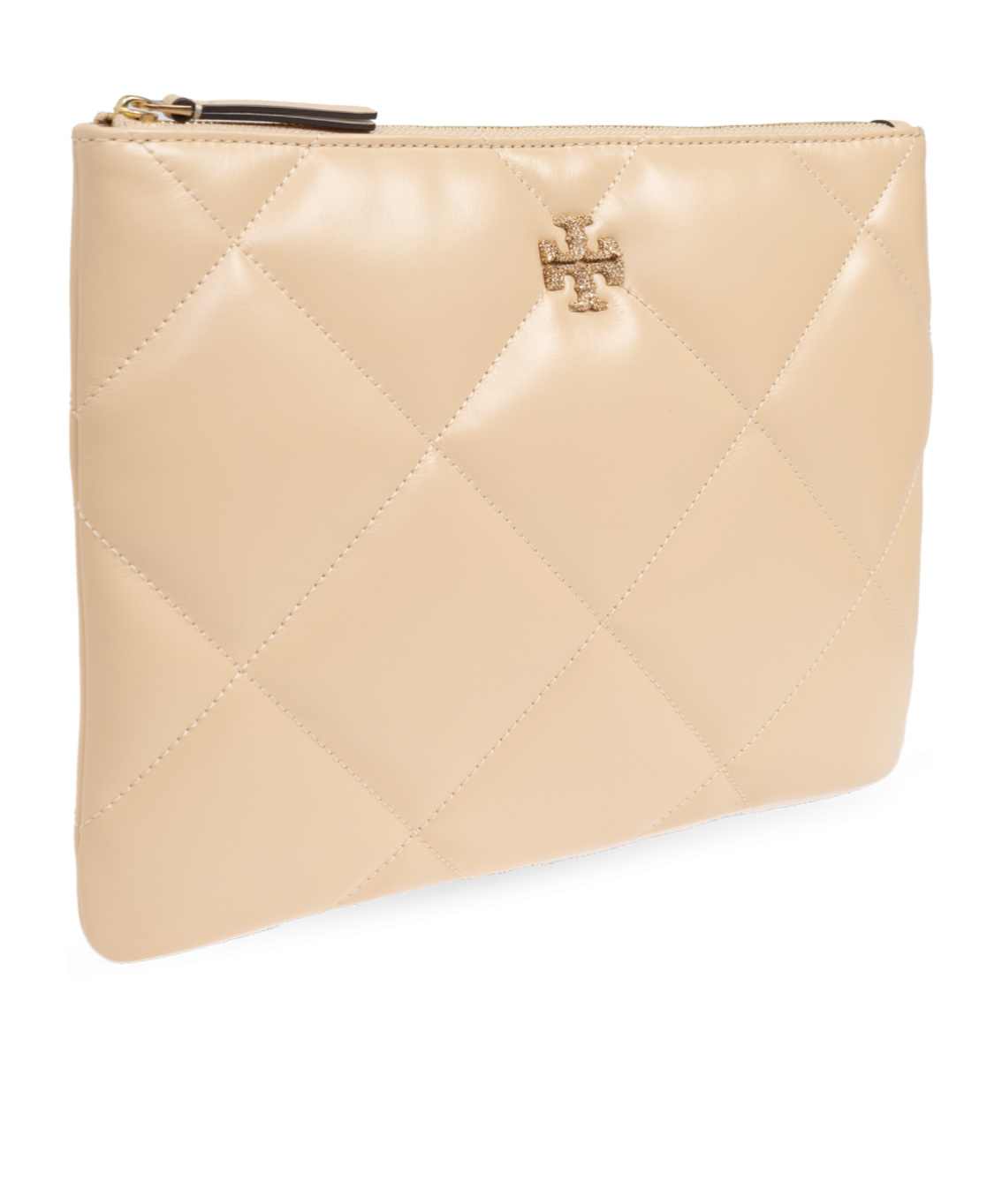 Tory Burch Kira Leather Clutch In Nude