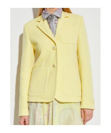 Versace Grain De Poudre Scuba Single-breasted Jacket In Yellow