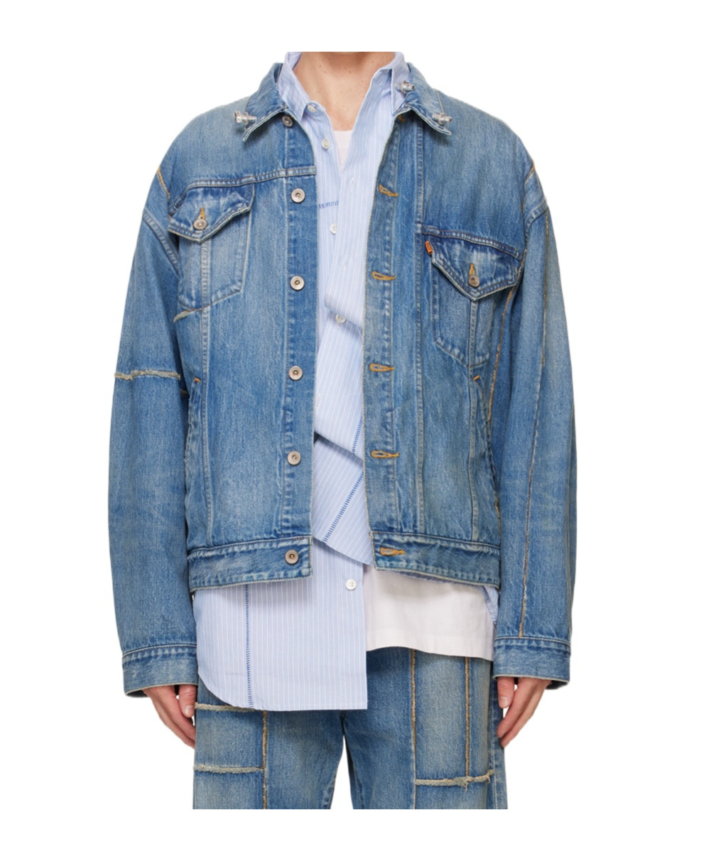 Doublet Blue Frankenstein Cutting Denim Jacket In Blue