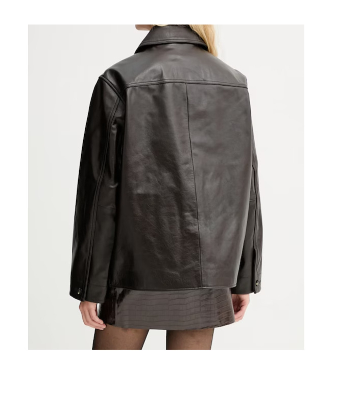 Rag & Bone Long-sleeved Leather Jacket In Black