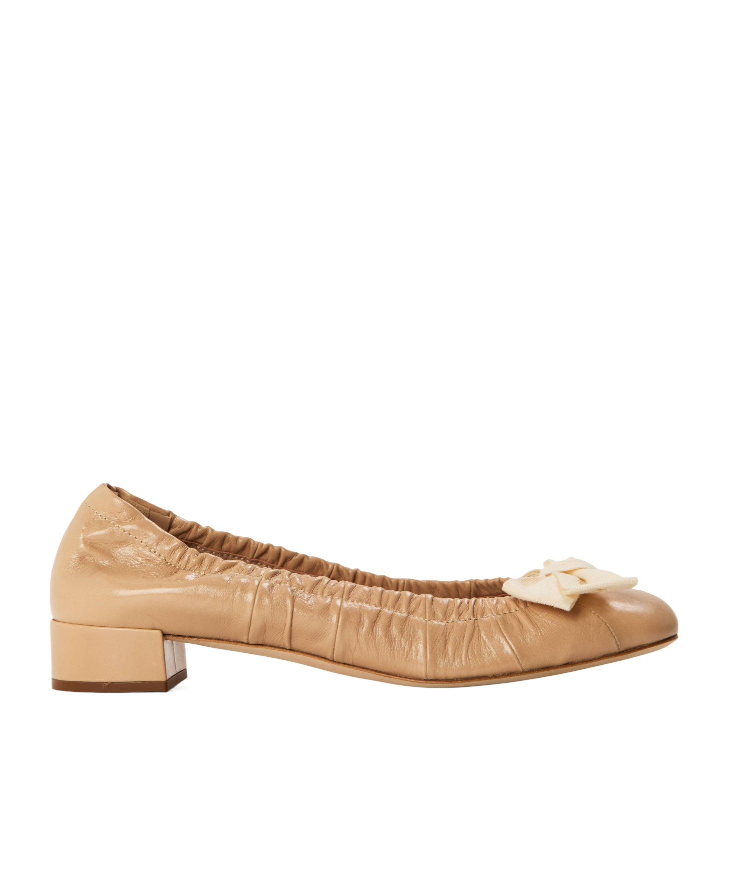 Prada French Style Ballet Flats In Nude