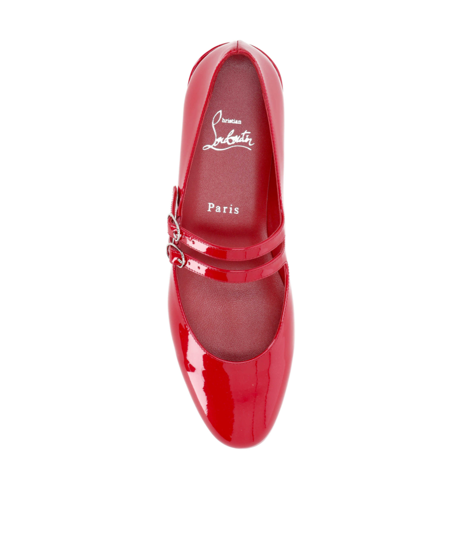 Christian Louboutin Round Toe Ballet Shoes In Red