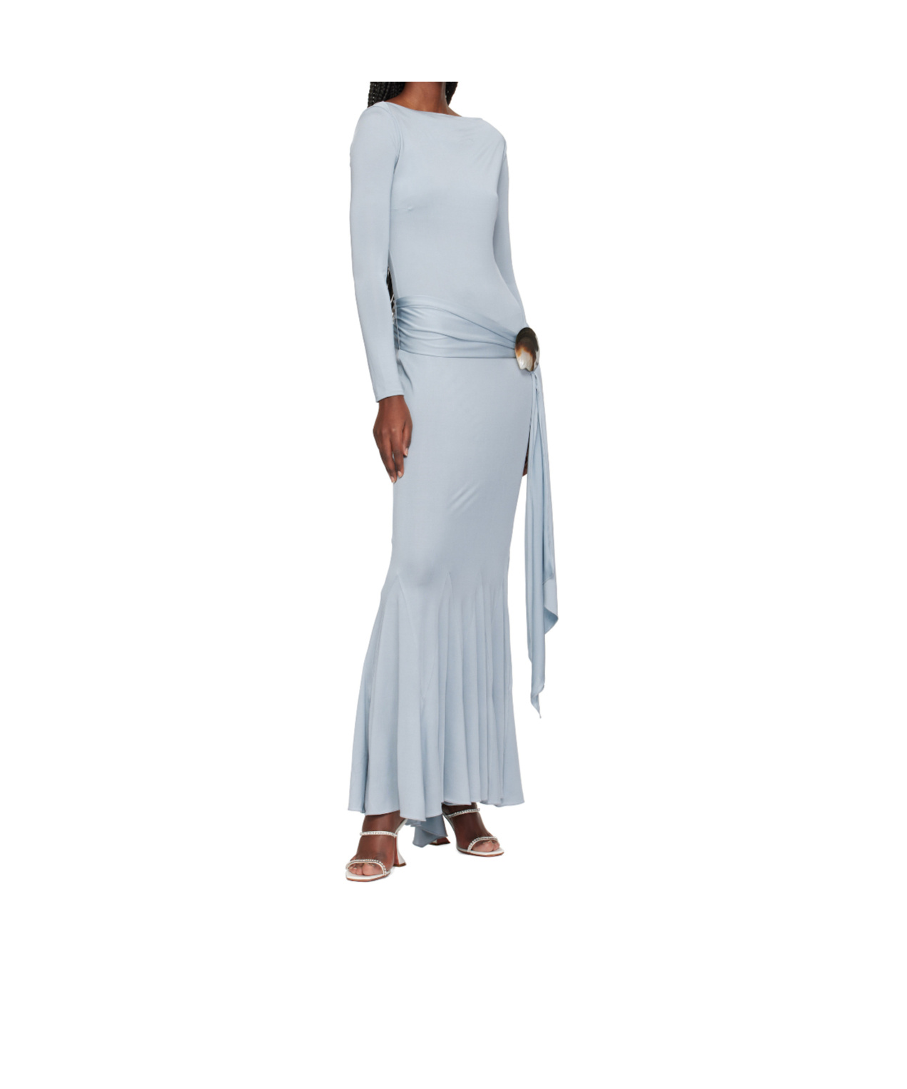 AMINA MUADDI SQUARE-HEADED HIGH-HEELED SANDALS