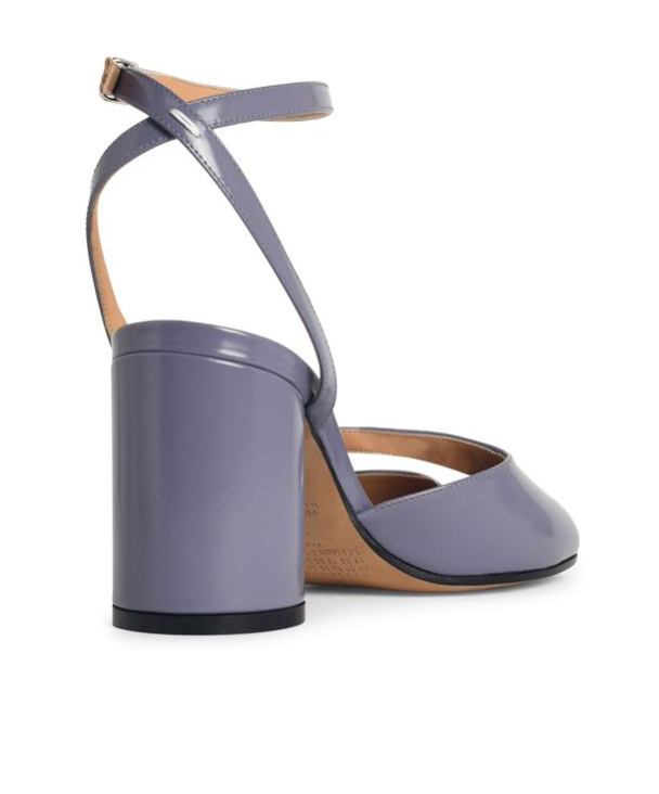 Maison Margiela Tabi Purple Leather Sandals In Purple