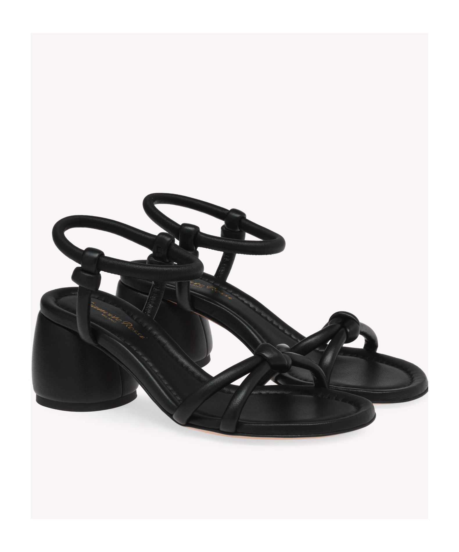 Shop Gianvito Rossi Round Head High-heeled Sandals In Black