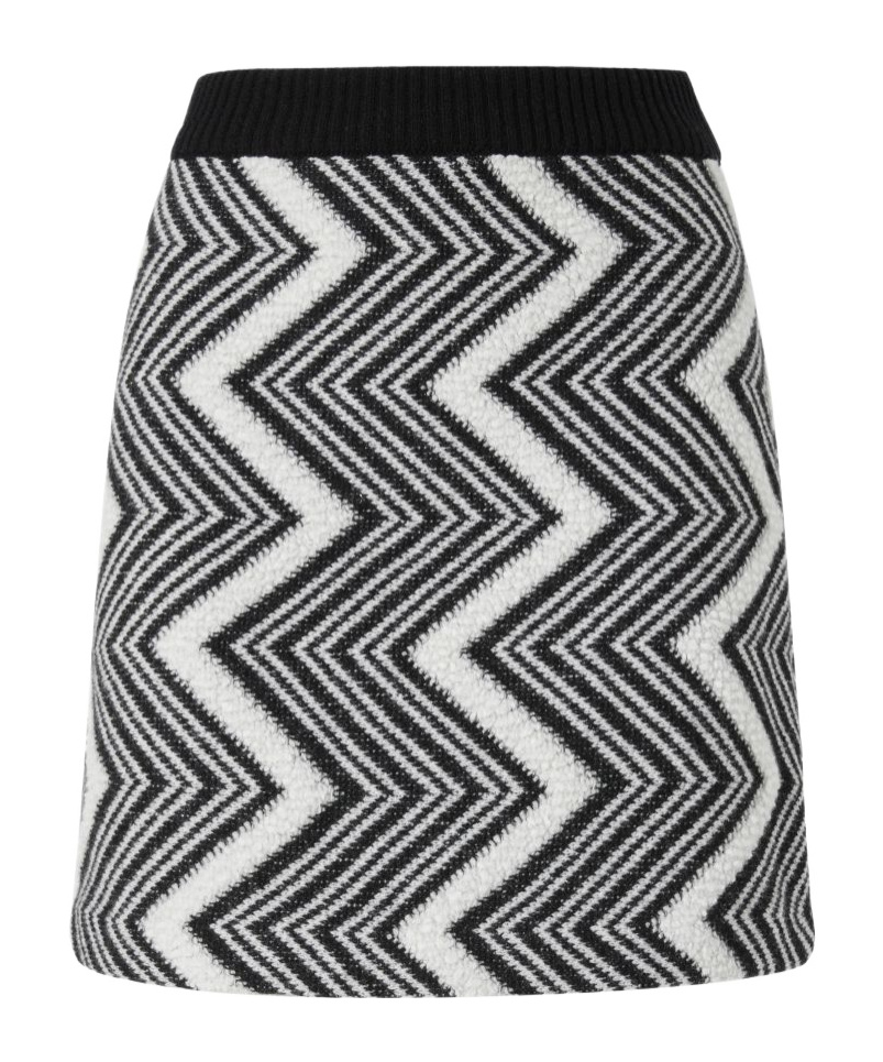 Missoni Zigzag Wool Mini Skirt In Black