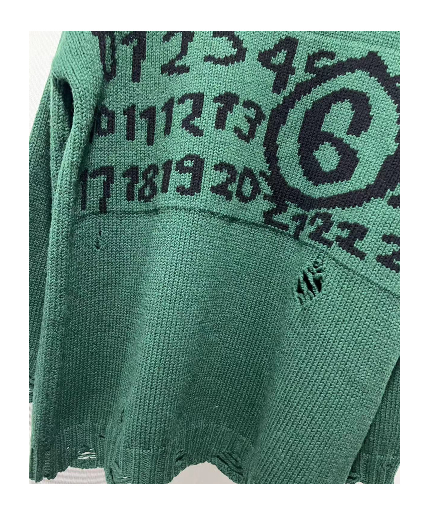 Mm6 Maison Margiela Long-sleeved Sweater In Green