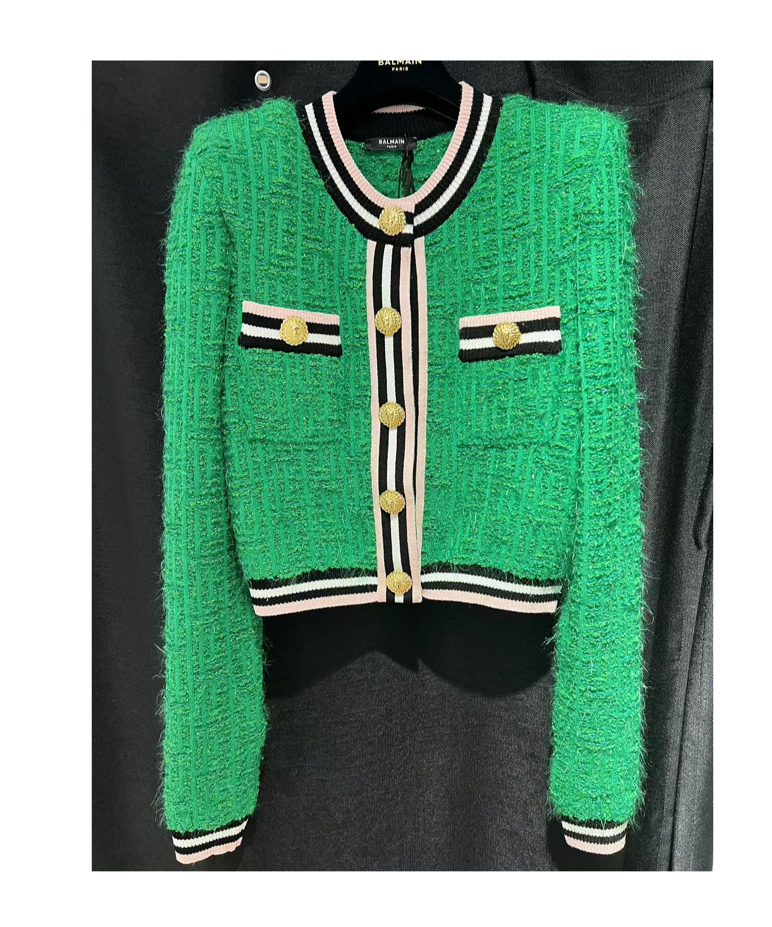 BALMAIN STRIPED TRIMMED CASUAL JACKET