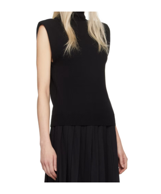 THE FRANKIE SHOP NADIA ROLLNECK WOOL SWEATER VEST