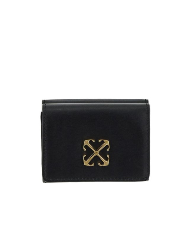 Off-white Jitney Logo Plaque Wallet In Black