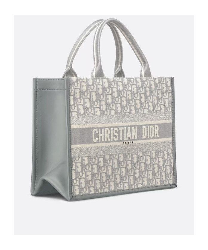 Dior Medium Book Tote Shoulder Bag In Gray