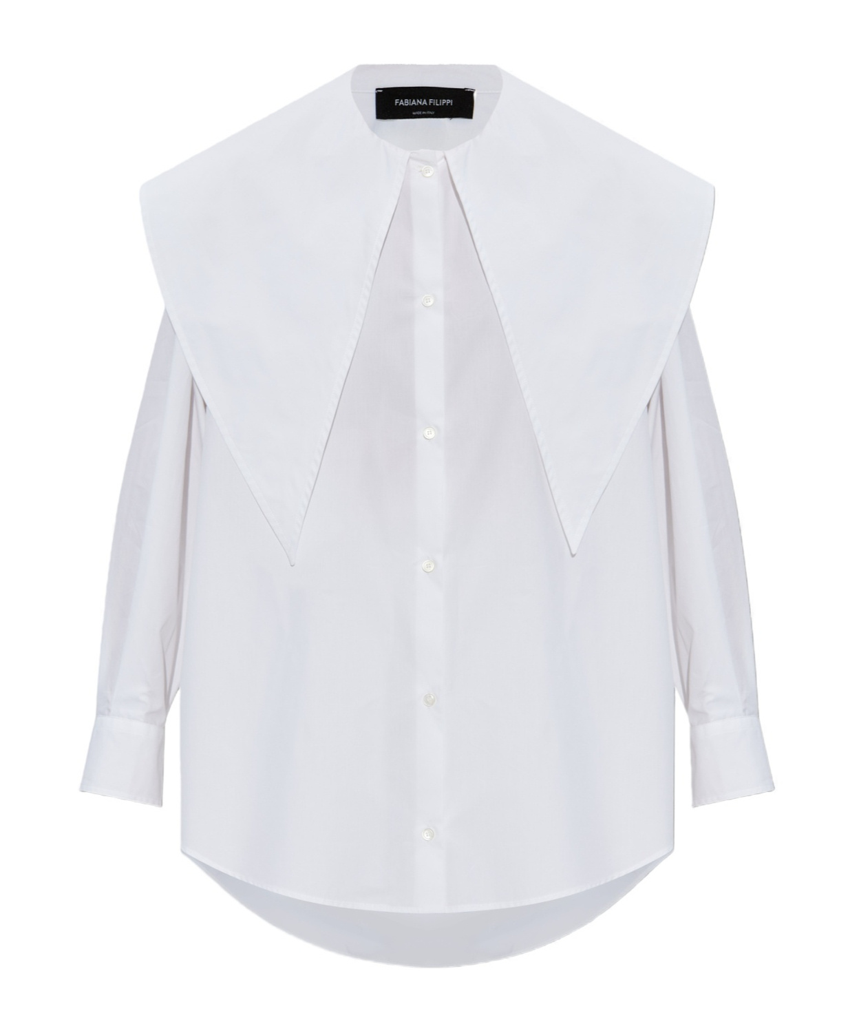 Fabiana Filippi Decorative Collar Long Sleeved Shirt In White