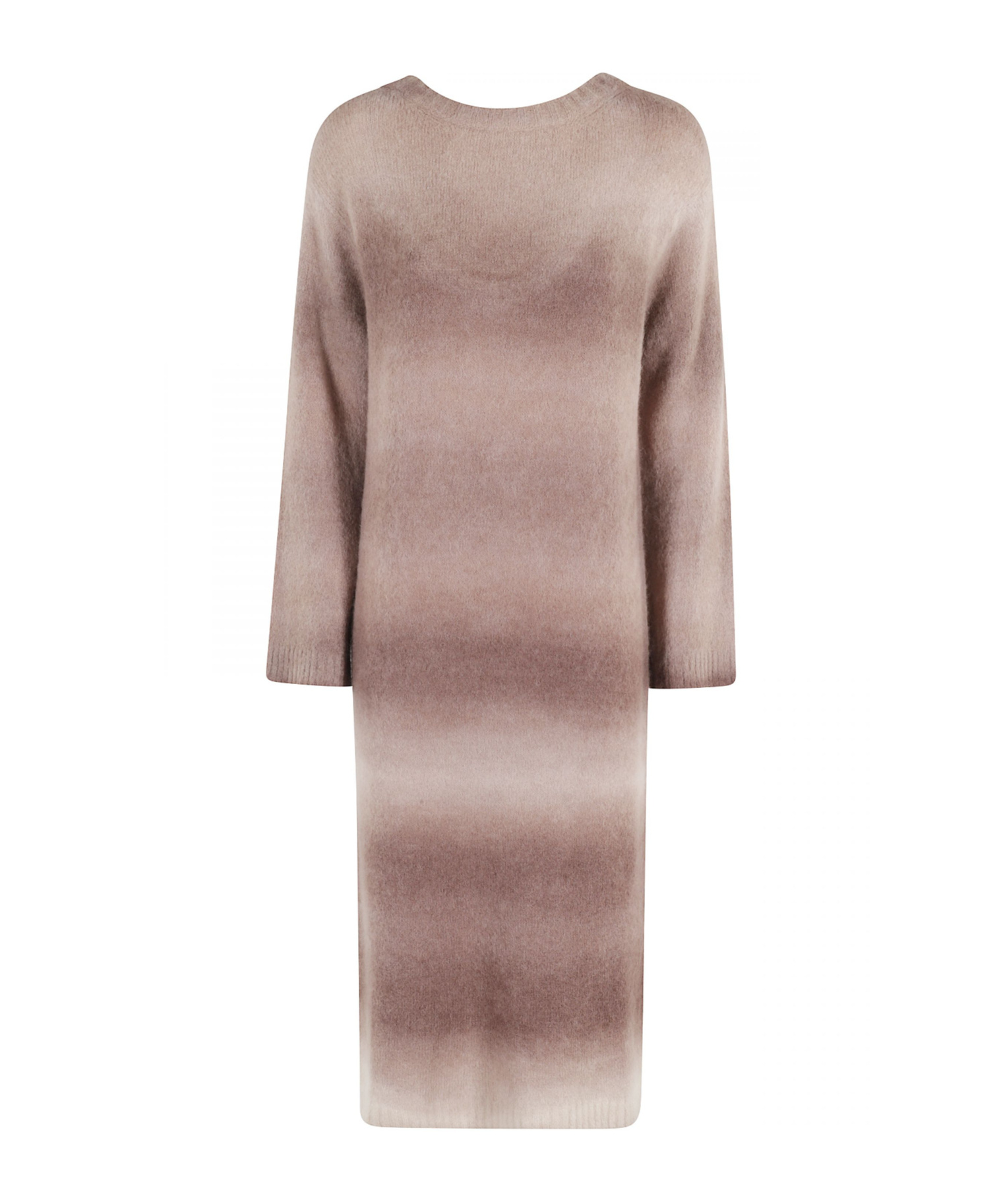 Alysi Soft Alpaca Low-neck Dress In Animal Print