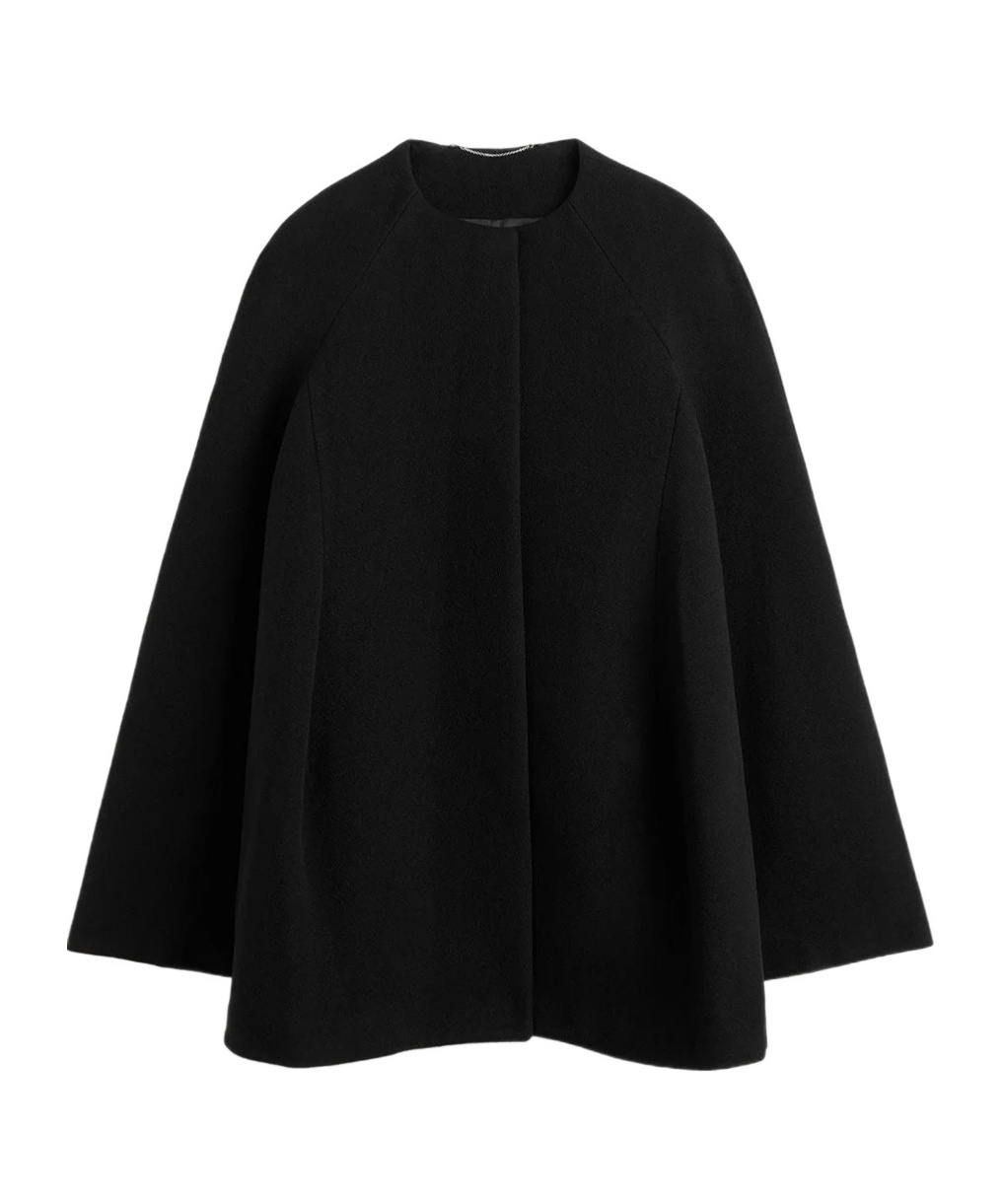 Totême Crew Neck Long Sleeve Casual Jacket In Black